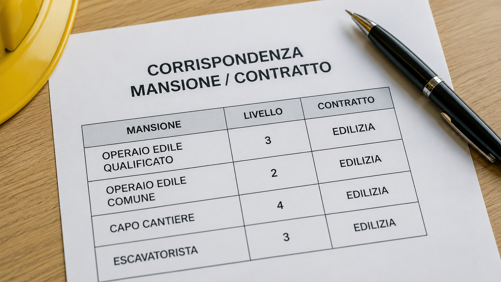 Corrispondenza mansione contratto