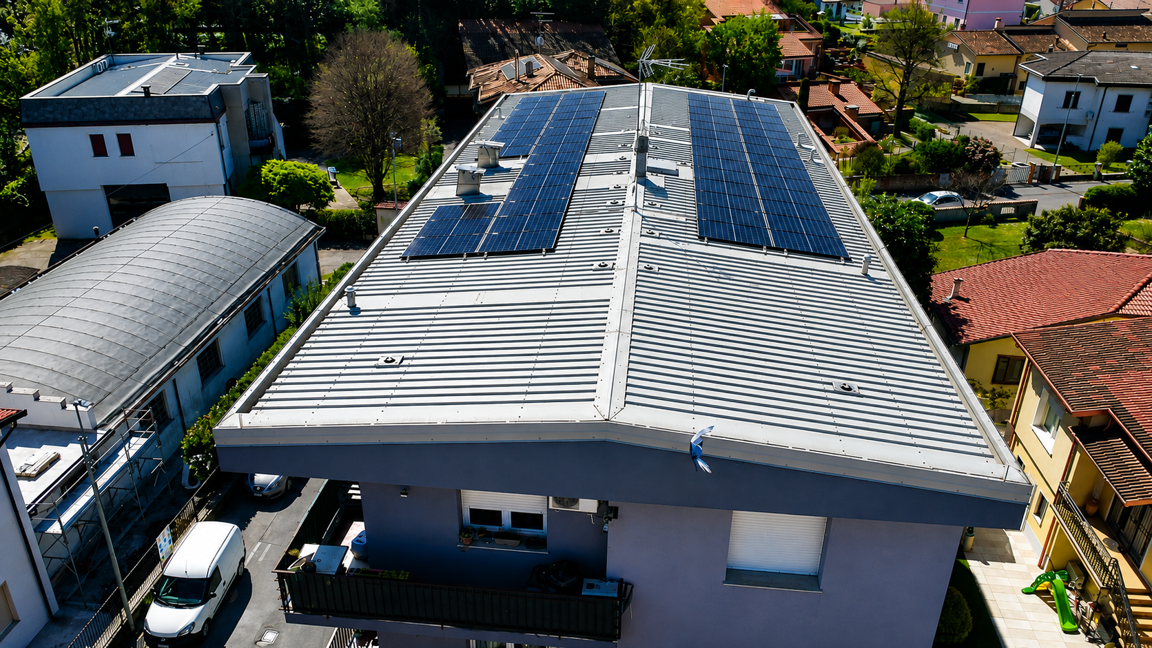 Impianto fotovoltaico su tetto residenziale